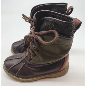 Tommy Hilfiger Boots Kids Charles Duck Toe Youth Size 9 Brown/Olive